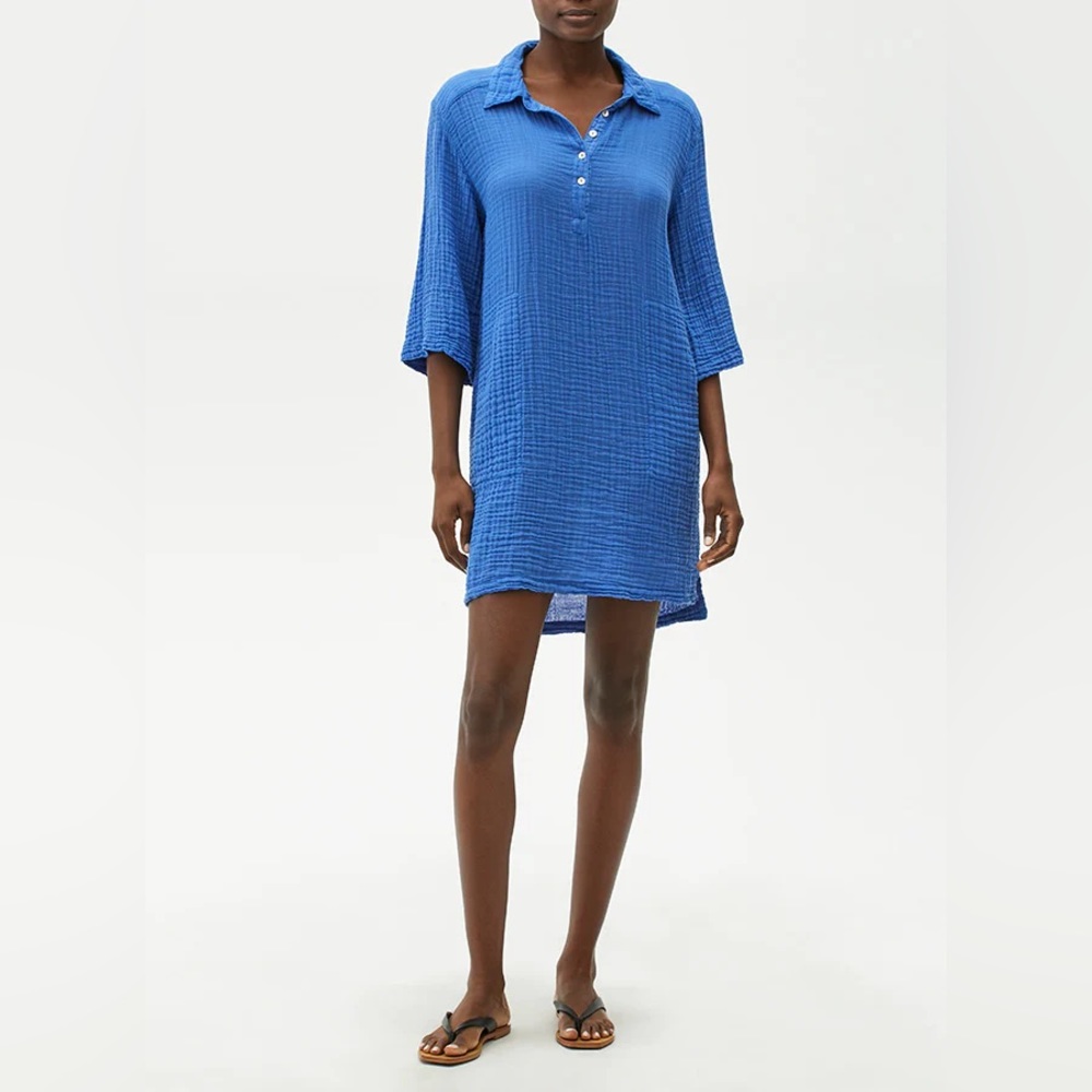 MICHAEL STARS NWOT CECILY DOUBLE GAUZE SHIRT DRESS - Picture 1 of 10